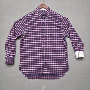 Charles Tyrwhitt Men's Long Sleeve‎ Flip Cuff Oxford Weave Shirt Size Large